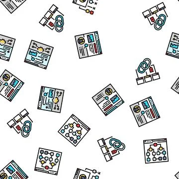 Seo optimize community seamless pattern vector Stock Illustration