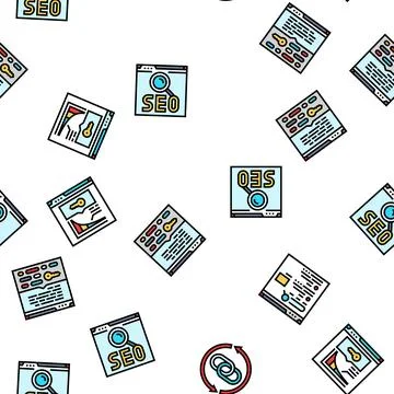 Seo optimize community seamless pattern vector Illustrazione stock