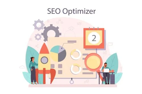SEO optimizer concept. Idea of search engine optimization 스톡 일러스트