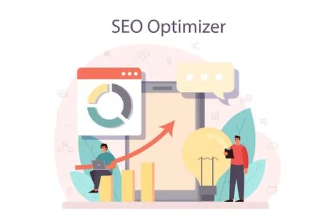SEO optimizer concept. Idea of search engine optimization 库存插图