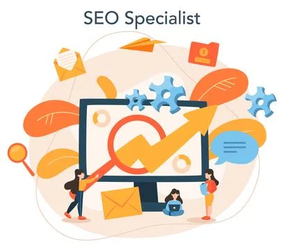SEO optimizer concept. Idea of search engine optimization for website Stock Illustration