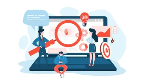 SEO or search engine optimization concept. Marketing strategy Stockillustratie