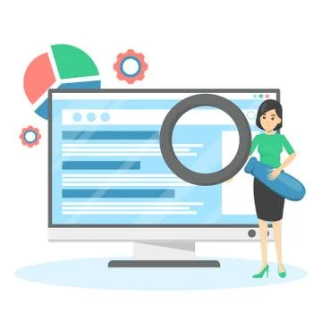 SEO or search engine optimization concept. Marketing strategy Stock Illustration