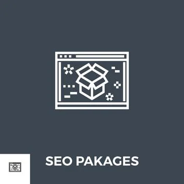 SEO Packages Line Icon Stock Illustration