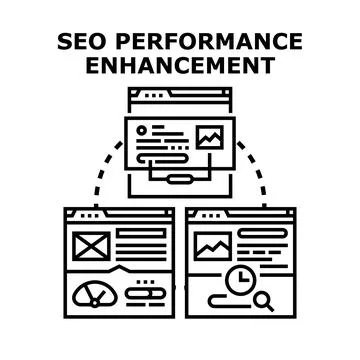 Seo performance enhancement vector illustration web concept Stock Illustration
