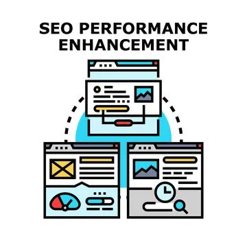 Seo performance enhancement vector illustration web concept Stock Illustration