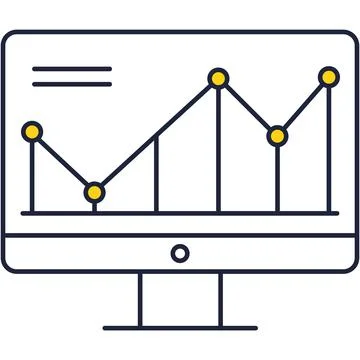 Seo performance icon business data analysis vector Stock Illustration