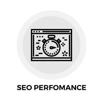 SEO performance Line Icon Illustrazione stock