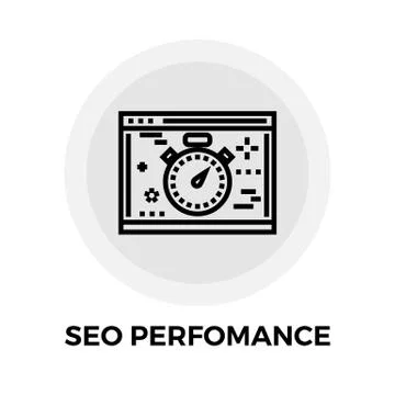 SEO performance Line Icon Illustrazione stock