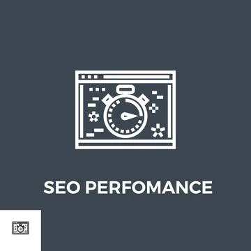 SEO performance Line Icon Illustrazione stock