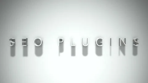 Seo plugins 3D title animation with shadows on a white background Stock Footage 297272074
