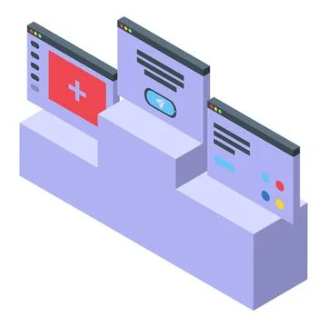 Seo podium icon isometric vector. Engine data イラスト素材