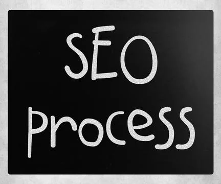 SEO process handwritten with white chalk on a blackboard SEO process handw... Stock Photos