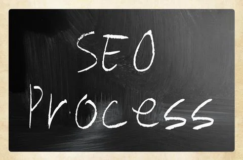 SEO process handwritten with white chalk on a blackboard SEO process handw... Stock Photos