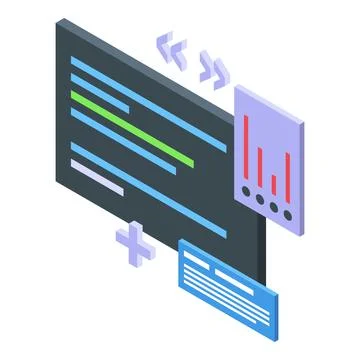 Seo program icon isometric vector. Digital web Stock Illustration