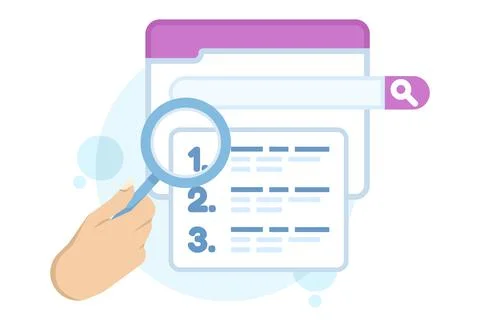 SEO ranking concepts. SEO optimization. Search engine performance. Stock Illustration