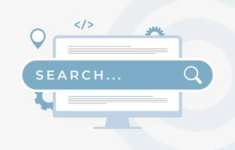 SEO ranking, meta data optimization concept illustration. Search Engine result Stock Illustration