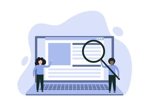 SEO ranking, search engine optimization. Businessmen are engaged in business Stockillustratie