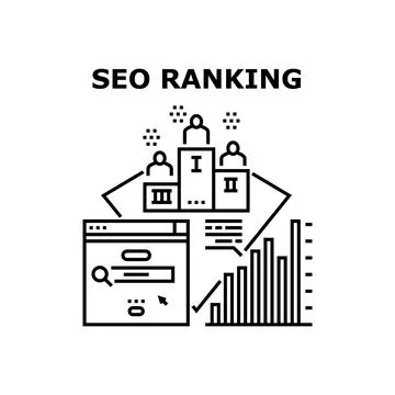 Seo Ranking Vector Concept Black Illustration Stock Illustration