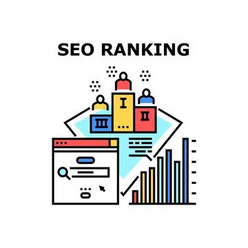 Seo Ranking Vector Concept Color Illustration Stockillustratie