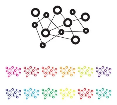 Seo report icon set Stock Illustration