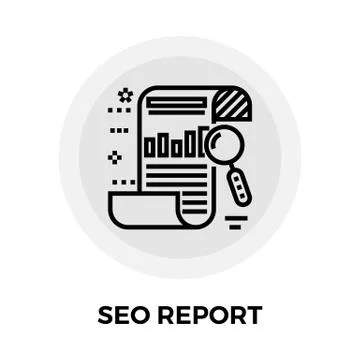 SEO Report Line Icon Stock Illustration