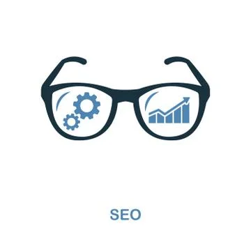 Seo Research icon. Simple element illustration in 2 colors design. Seo Research Stock Illustration