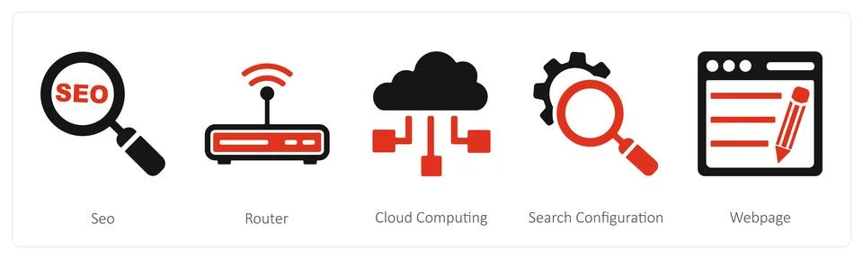Seo, router, cloud computing イラスト素材