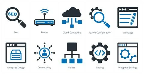 Seo, router, cloud computing イラスト素材