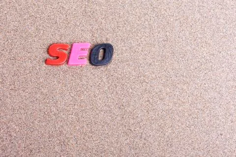 SEO on Sand. Stock Photos