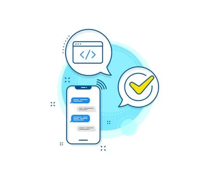 Seo script line icon. Web programming sign. Traffic management. Vector Stock Illustration