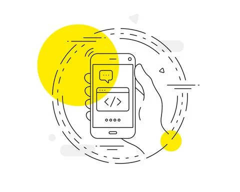 Seo script line icon. Web programming sign. Traffic management. Vector Stock Illustration