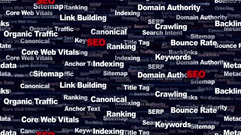 SEO Seamless Endless Keywords Animation, Background, Loop 库存影片 335200493