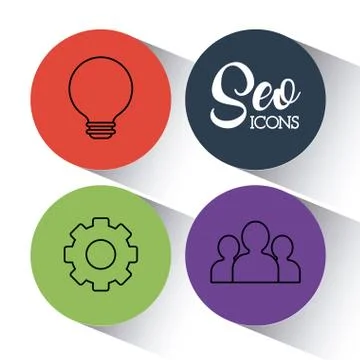 Seo search engine optimisation and marketing icon Stockillustratie