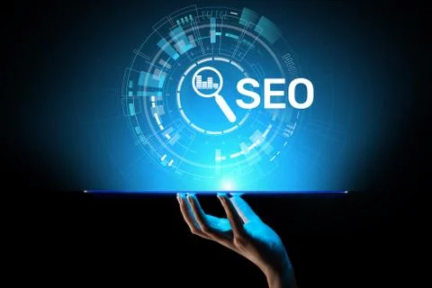 SEO - Search engine optimisation, Digital Internet marketing concept on virtual Фото