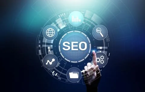 SEO - Search engine optimisation, Digital Internet marketing concept on virtual Stock-Fotos