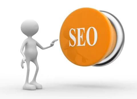 Seo (search engine optimization) button. Illustrazione stock