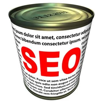 Seo (search engine optimization) - can of instant seo 库存插图
