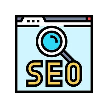 Seo search engine optimization color icon vector illustration イラスト素材