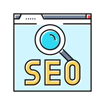 Seo search engine optimization color icon vector illustration イラスト素材