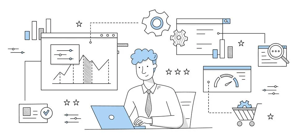 SEO, search engine optimization concept Stock Illustration