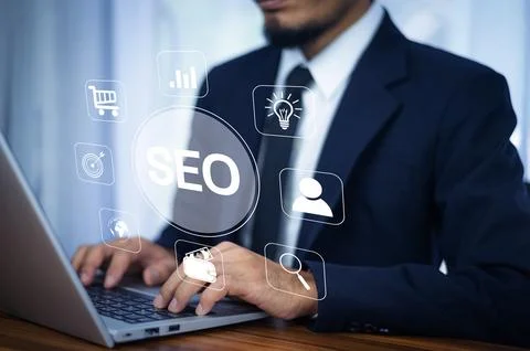 SEO Search engine optimization concept, Marketing Ranking Traffic Website I.. Stock Photos