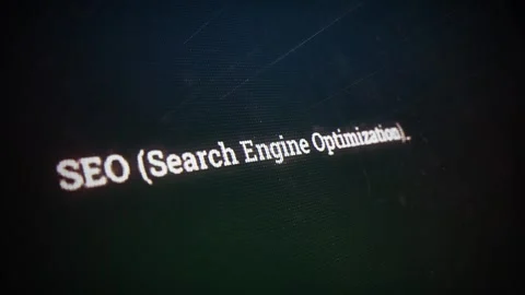 SEO (Search Engine Optimization) on digital screen message on computer scree Video stock 317005041