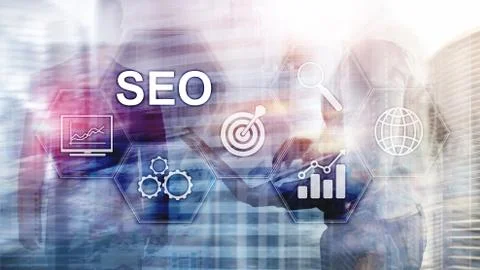 SEO - Search engine optimization, Digital marketing and internet technology c Foto stock