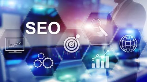 SEO - Search engine optimization, Digital marketing and internet technology Stock Photos