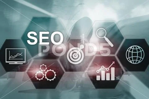 SEO - Search engine optimization, Digital marketing and internet technology Stock Photos