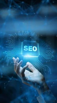 SEO Search Engine Optimization Enhancing Online Visibility and Traffic Techno Stock Photos