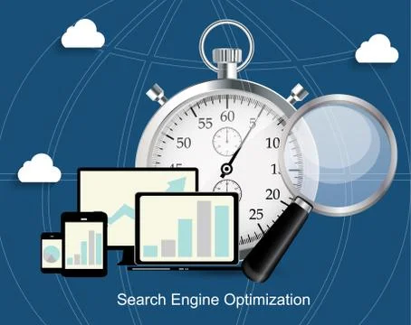 SEO - Search Engine Optimization Flat Icon Vector Illustration Stock Illustration