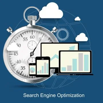 SEO - Search Engine Optimization Flat Icon Vector Illustration Stock Illustration