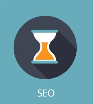 SEO - Search Engine Optimization Flat Icon Vector Illustration Illustrazione stock